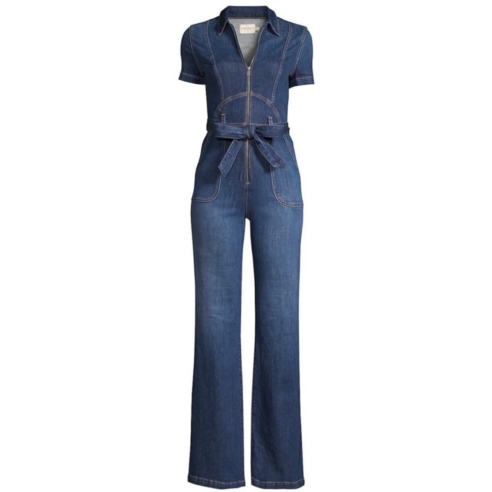 Alice and Olivia stretch denim jumpsuit size 24